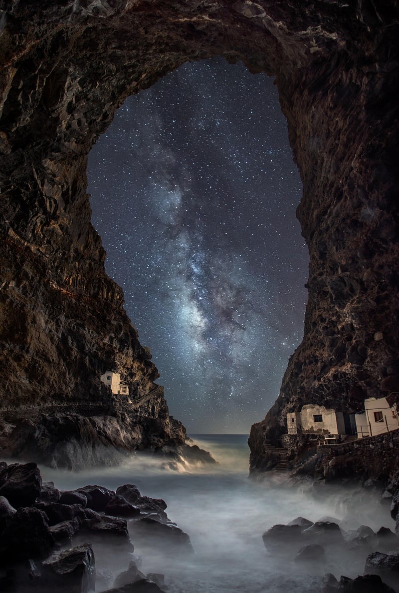 Fantasy landscape with cave